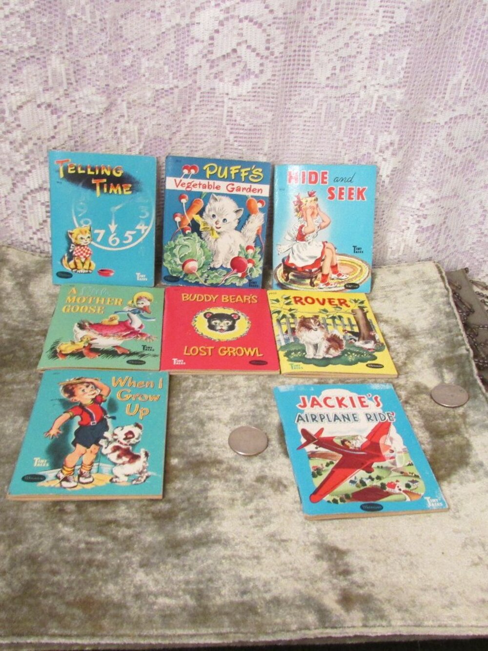 Vintage Lot of 8 Whitman Tiny Tales Books 4"X3 1/4" size
